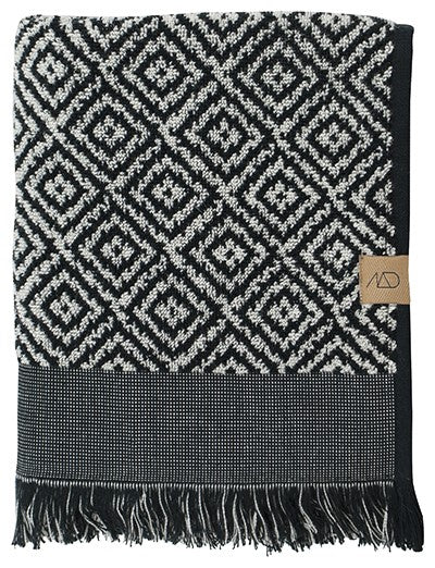 [0190204] MOROCCO Guest towel 35 x 55 cm, blac/wh 2/p
