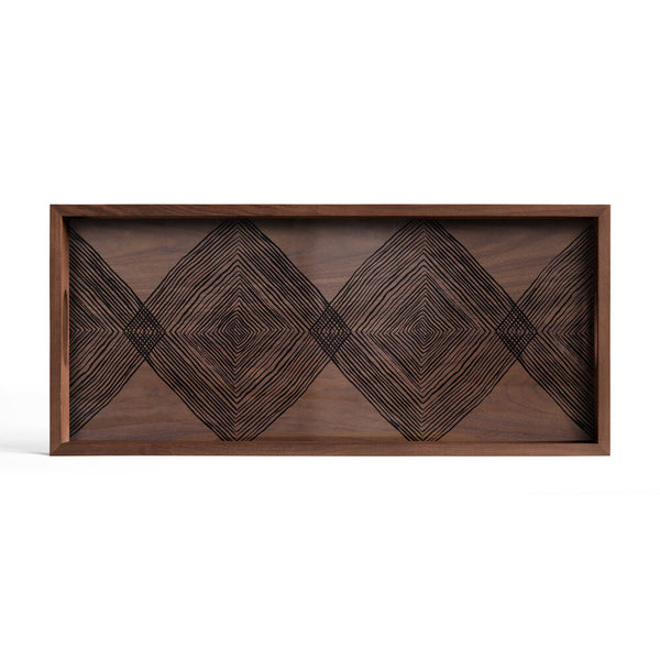 [3520915] Walnut Linear Squares glerbakki