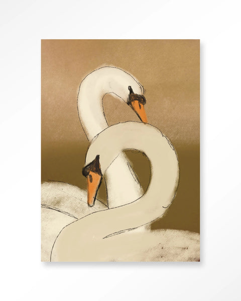 [01825340] Swan Lake Green veggmynd 100x145