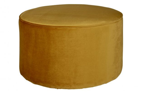 [0110310] SARA ROUND POUF LOW VELVET ocher