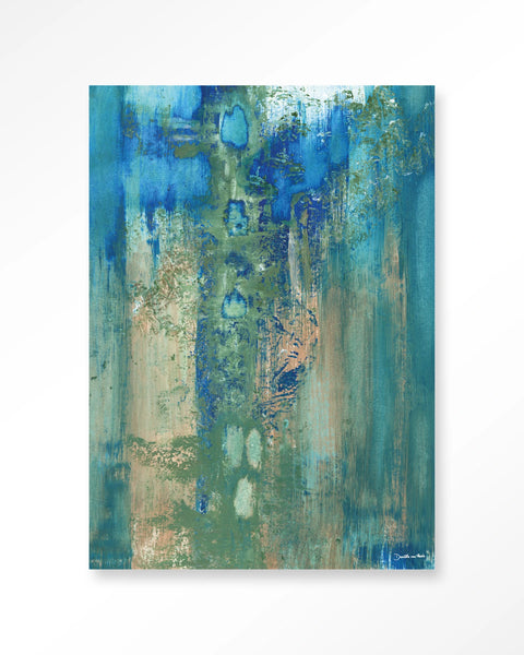 [01823064] Blue Green abstract 110x145cm