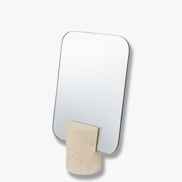 [010TRAMIR44] Travertine spegill linen