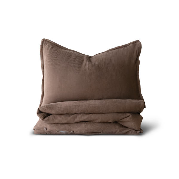 [0320015] Rúmföt muslin chocolate 200x220